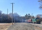 SMS GP38-2 # 2003 shoving the passenger photo charter special across the E Lake Rd grade crossing